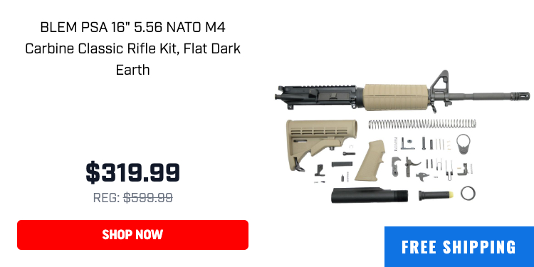 BLEM PSA 16" 5.56 NATO M4 Carbine Classic Rifle Kit, Flat Dark Earth $319.99 REG: $598:89 
